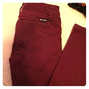 Girls Scissor skinny Jeans - maroon size 12